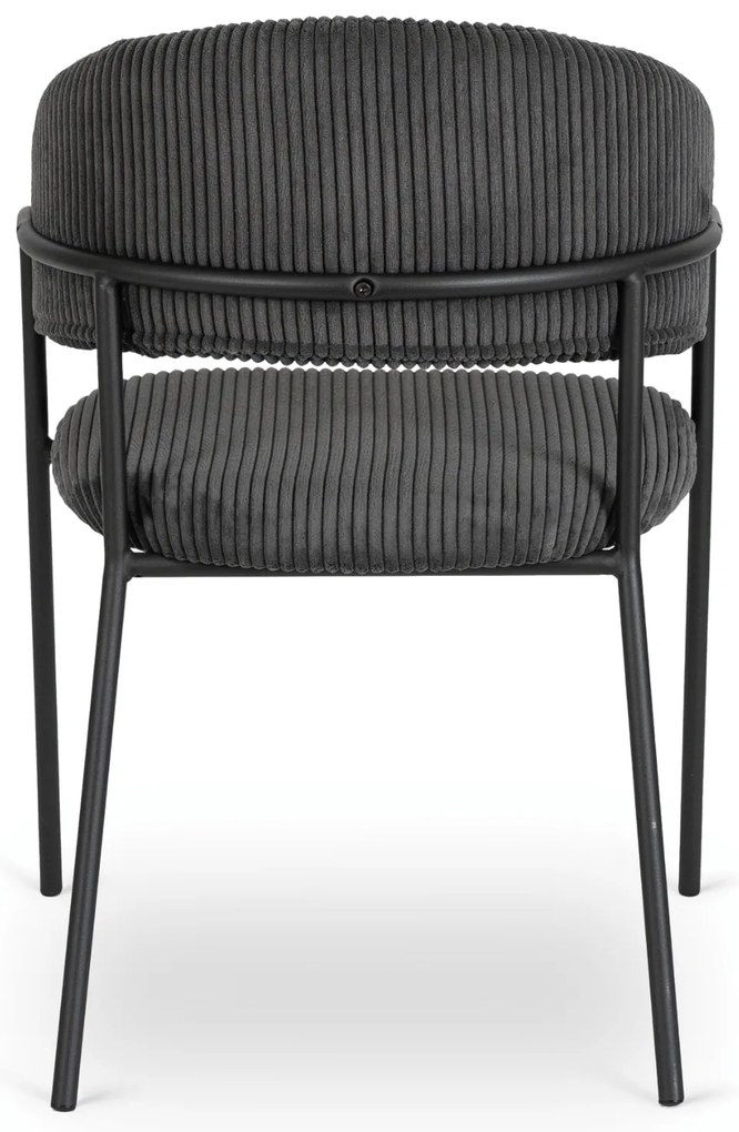 Krzesło Tapicerowane TINKA Czarne Sztruksowe Nowoczesne Loft
