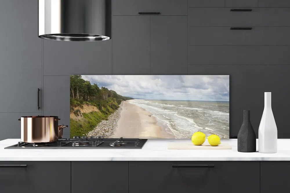 Szkło do Kuchni na Ścianę Samotne Drzewo Nad Brzegiem