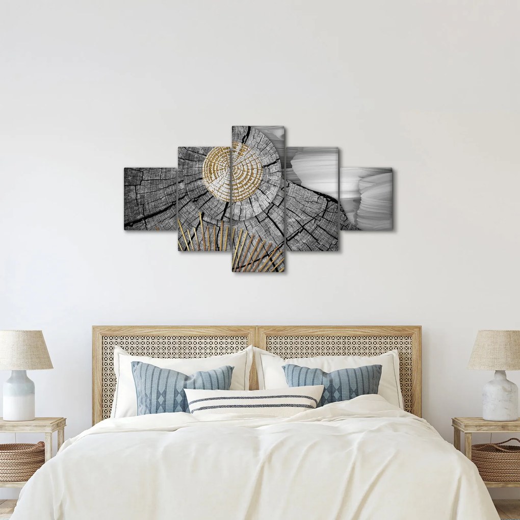 Obraz - Pień drzewa w kolażu (125x70 cm)
