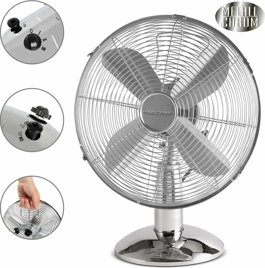 ProfiCare VL 3062 metalowy wentylator stołowy, 25 cm