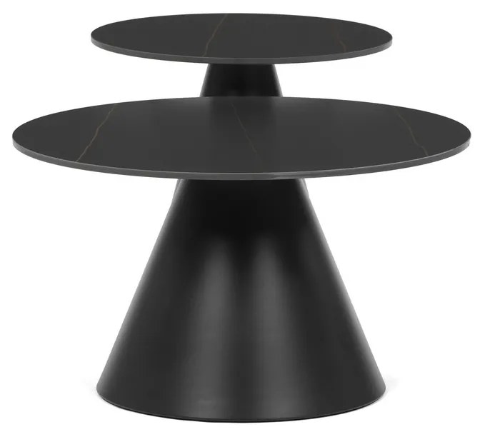 Zestaw stolików konferencyjnych F4118 BK, marmur,2 szt.