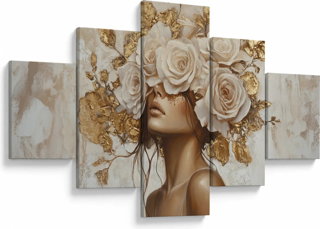 Obraz - Dziewczyna z różami (125x70 cm)