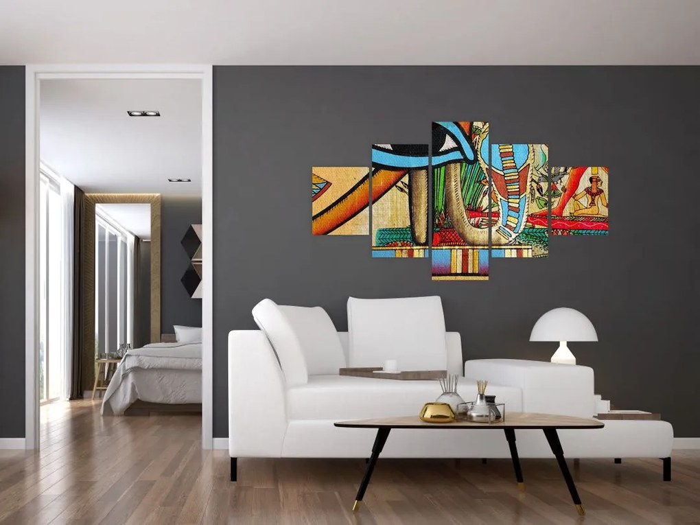 Obraz motywami egipskimi (125x70 cm)