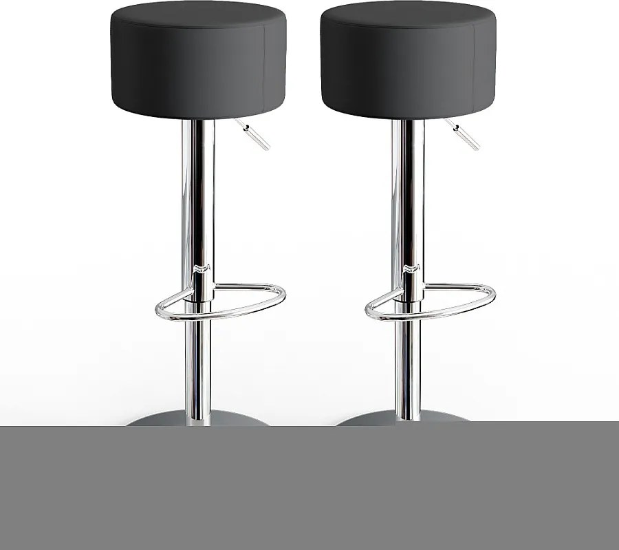 Stołek barowy zestaw 2 czarny 33x33x92