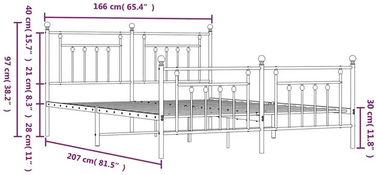 Czarne industrialne łózko metalowe 160x200cm S5-F40