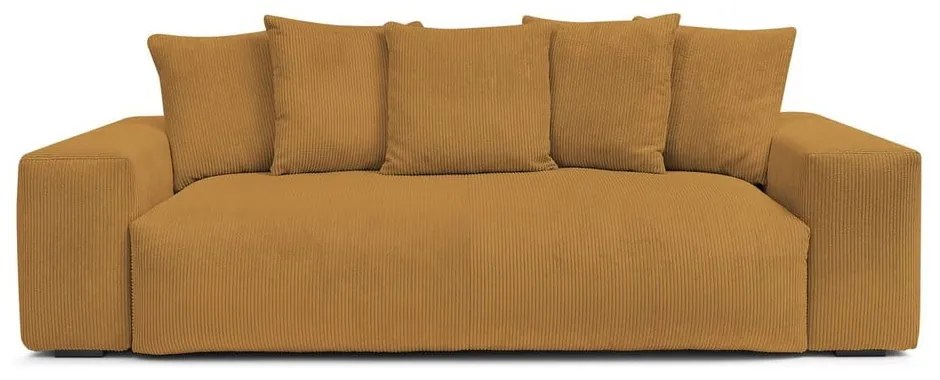 Musztardowa sztruksowa sofa 280 cm Voltaire – Bobochic Paris