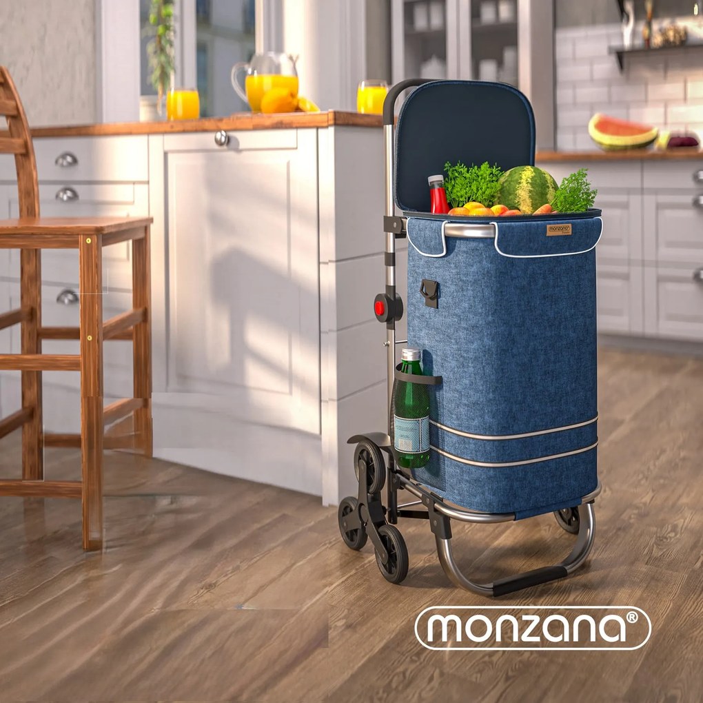 Monzana Torba na zakupy na kółkach do schodów COMFORT, 50l, niebieska