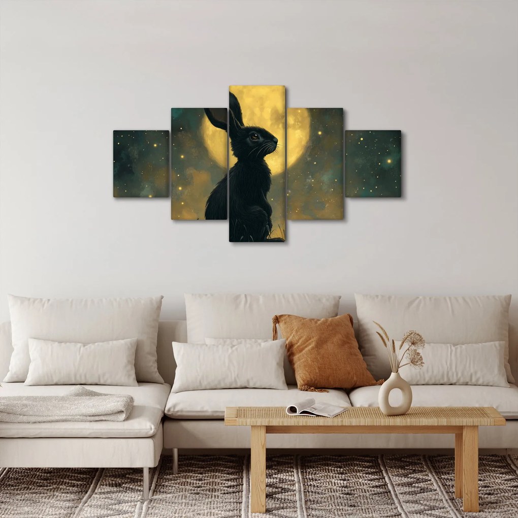 Obraz - Zając z księżycem (125x70 cm)