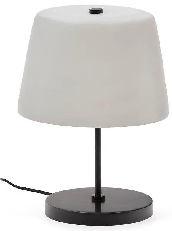 Czarno-biała lampa stołowa ze szklanym kloszem (wysokość 38 cm) Nefar – Kave Home