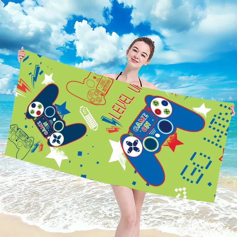 Ręcznik plażowy GO WIN 100x180 cm zielony, 100% mikrofibra