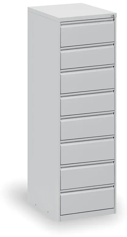 Metalowa szafa kartotekowa A6, 8 szuflad, szara