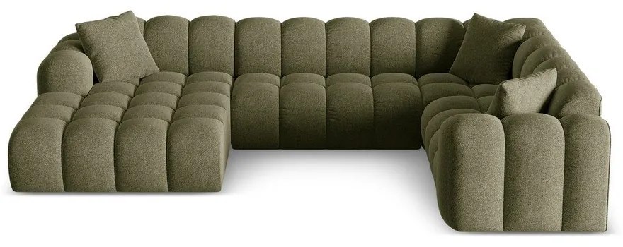 Zielony narożnik z tkaniny szenilowej (prawostronny/w kształcie litery U) Treno – Cosmopolitan Design