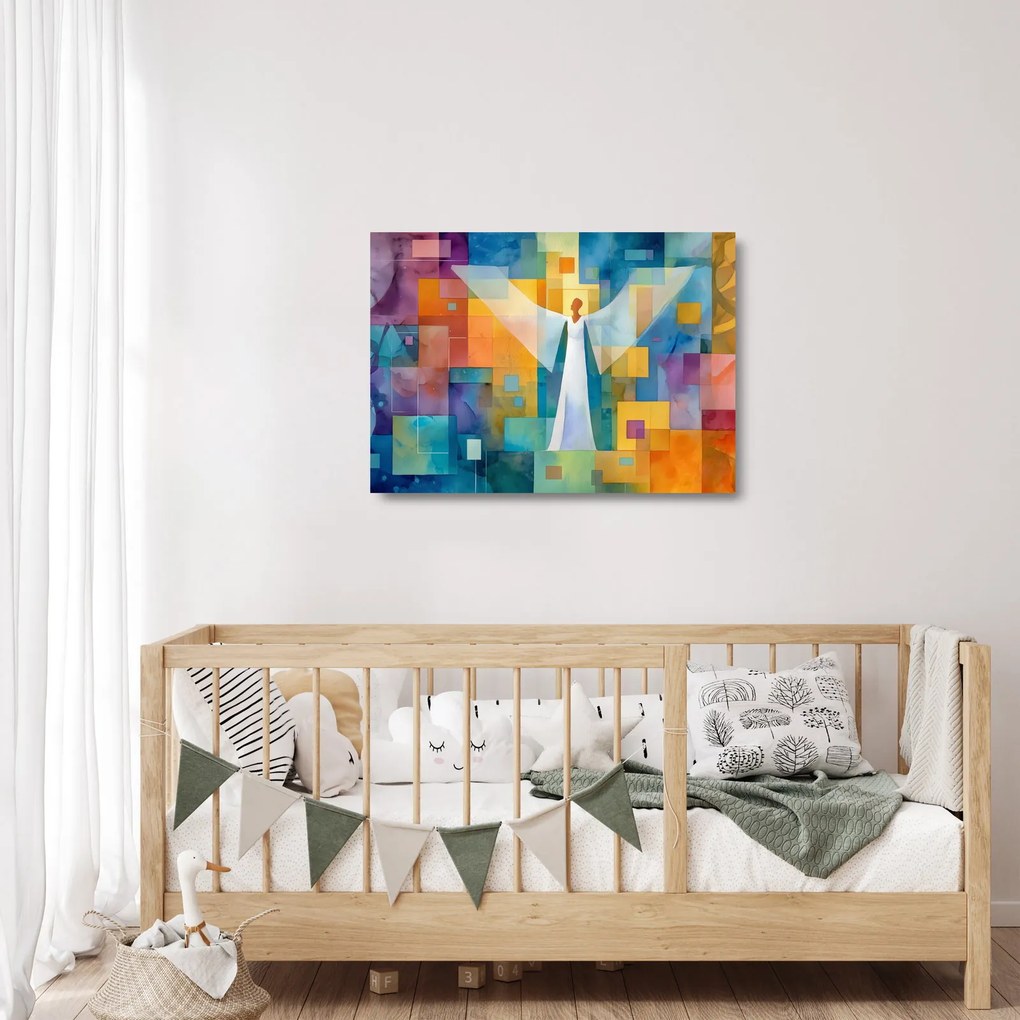 Obraz na szkle - Geometryczny anioł (70x50 cm)