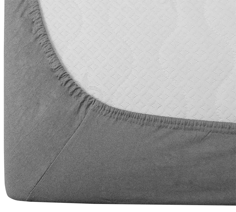 PrzytulneMieszkanie.pl Prześcieradło jersey EXCLUSIVE jasnoszare 90 x 200 cm