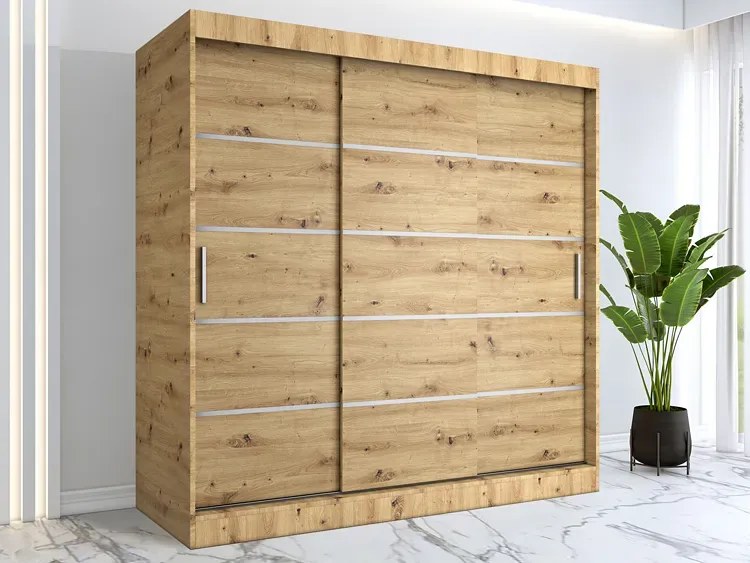 Szafa przesuwna dąb artisan 200 cm - Bohosa 6X