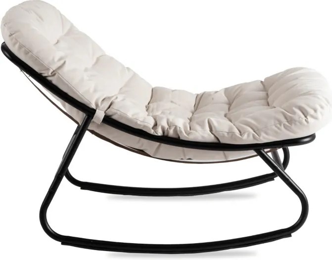 Fotel Bujany Ogrodowy AURORA na Płozach Beżowy Nowoczesny