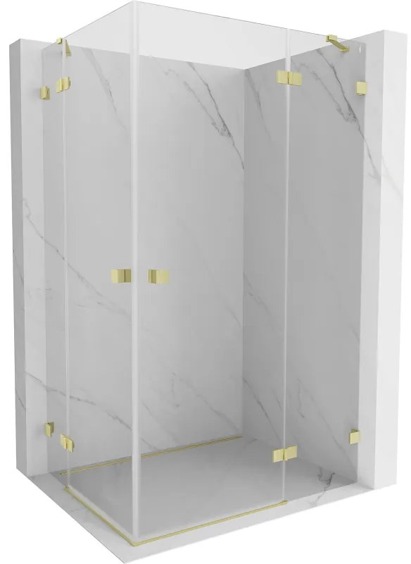 Mexen Lunar Duo kabina prysznicowa uchylna prawa 110 x 95 cm, transparent, złota szczotkowana - 834-110P-095L-55-00