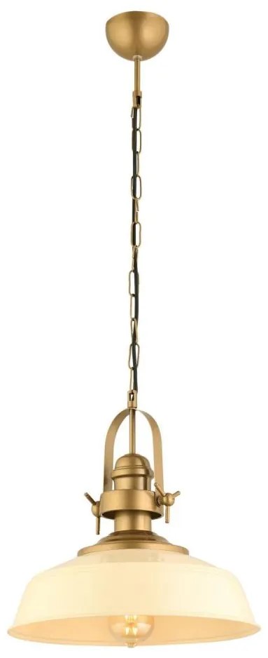 Žyrandol na przewodzie MONZA 1xE27/40W/230V, śr. 35 cm, kremowy/brązowy