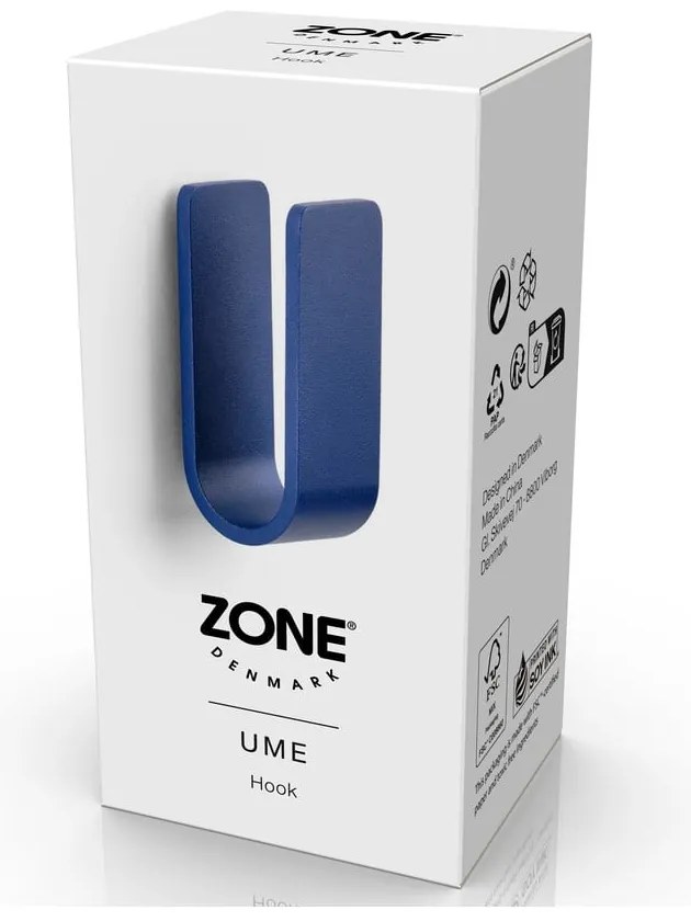 Niebieski metalowy haczyk ścienny Ume – Zone