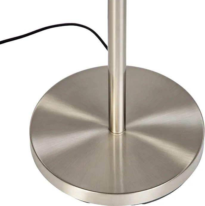 Nowoczesna lampa podłogowa stalowa z czarnym kloszem 45 cm - Simplo