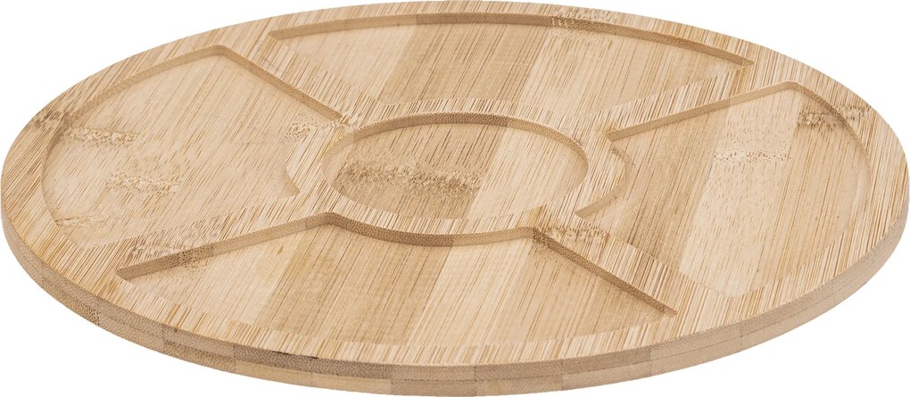 Zestaw do przekąsek: 5 porcelanowych miseczek + bambusowa taca