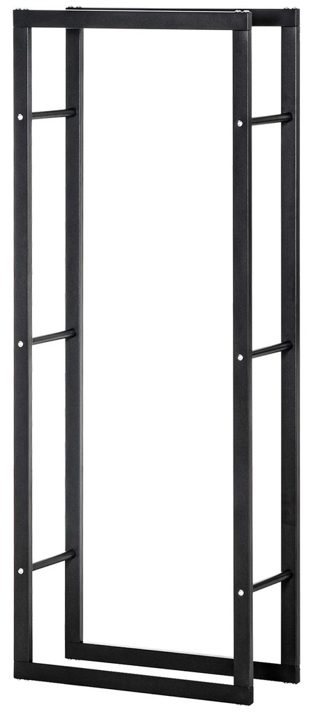 Stojak na drewno kominkowe HOMCOM dla wnętrz i eksteriorów, Metal, 60 x 25 x 150 cm