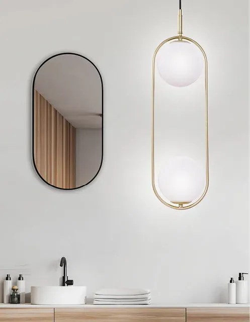 Lampa wisząca do sypialni mosiądz - K062 B9-G44