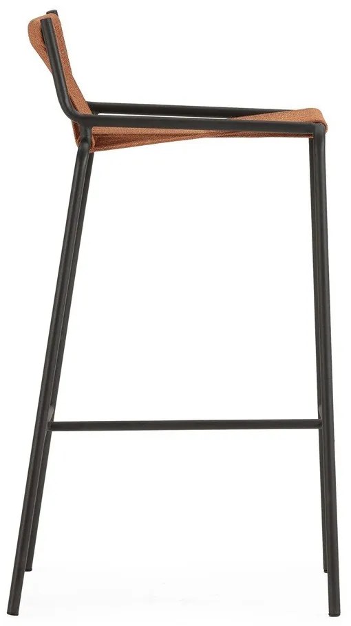 Metalowy hoker w kolorze terakoty (wysokość siedziska 65 cm) Emily – Marckeric