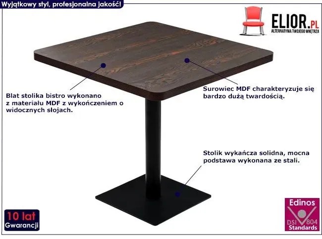 Ciemnobrązowy stolik bistro – Abril 4X