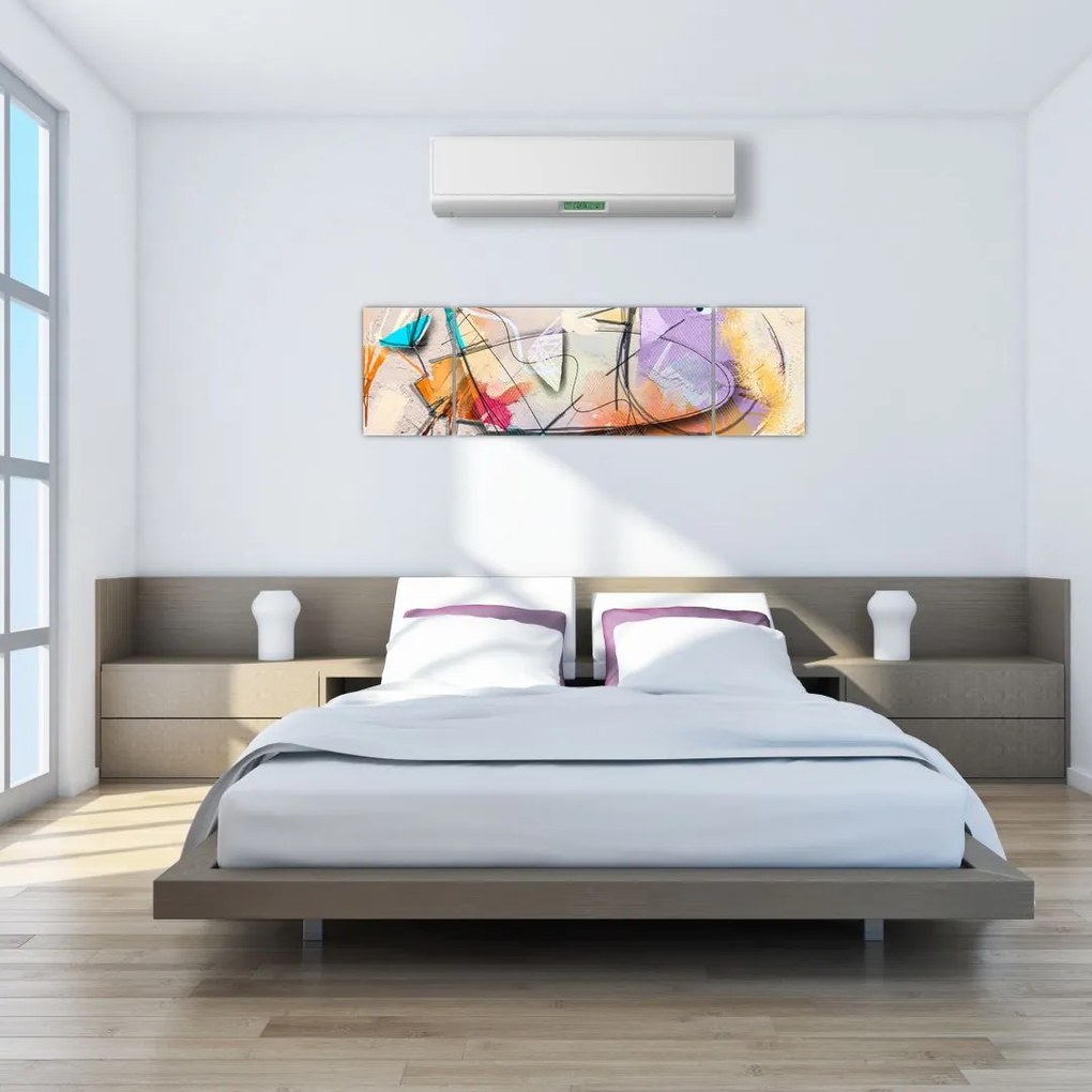 Obraz - Abstrakcja, ptaszek (170x50 cm)