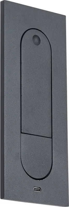 Zestaw 2 nowoczesnych lamp ściennych czarnych z LED i portem USB-C - Hilton