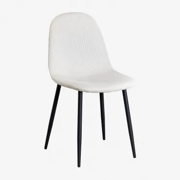 Tapicerowane Krzesło Jadalniane Glamm Negro & Sztruksu Beżowy Len & Sztruksu - Sklum