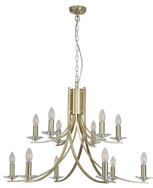 Searchlight 41612-12SB - Żyrandol na łańcuchu ASCONA 12xE14/60W/230V