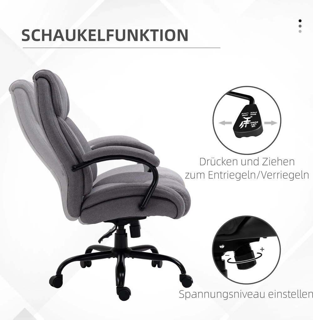 Vinsetto Krzesło Biurowe z Funkcją Przechylania do Biurka z Regulacją Wysokości Zielone | Aosom PL