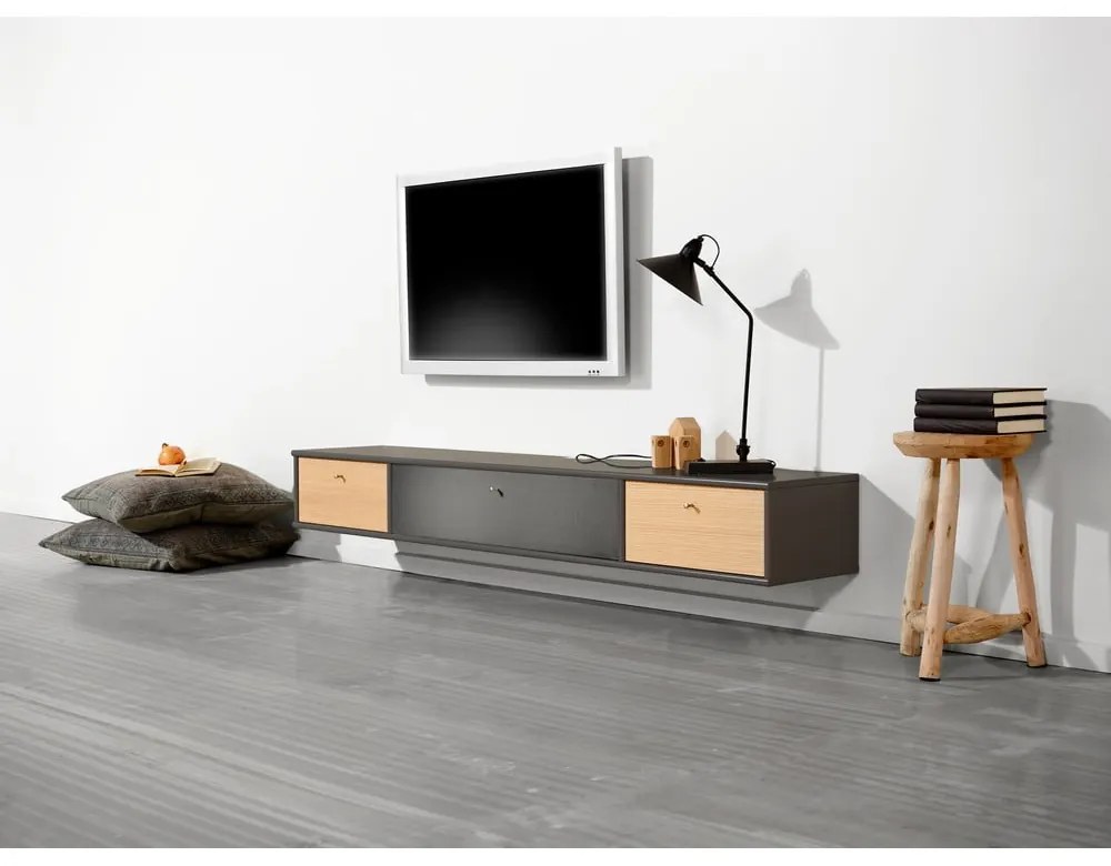Antracytowa szafka pod TV Mistral 035