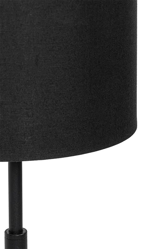 Nowoczesna lampa stołowa z abażurem z tkaniny czarna ze złotem - VT 1