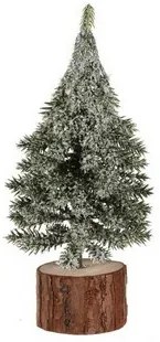 Dekoracja świąteczna Choinka na pniu, 19 cm, oszroniona, zestaw 2 szt.