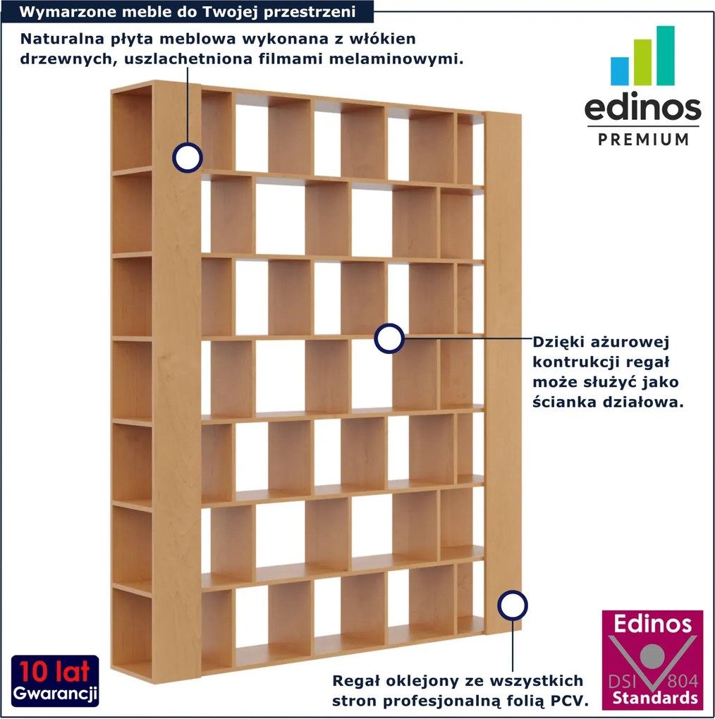 Duży regał ażurowy na książki olcha E5-D05