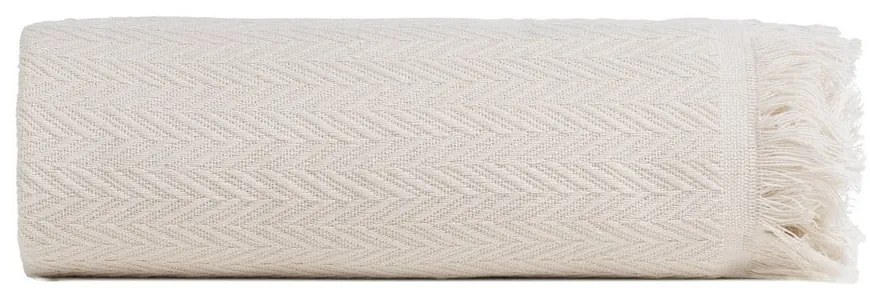 Kremowa narzuta z bawełny z recyklingu 180x260 cm Spike – Ixia