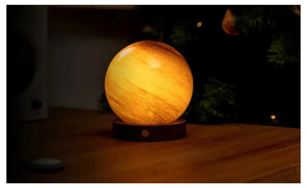 Lampa stołowa LED w ciemnym naturalnym kolorze ze szklanym kloszem (wysokość 13 cm) Sand Storm – Gingko