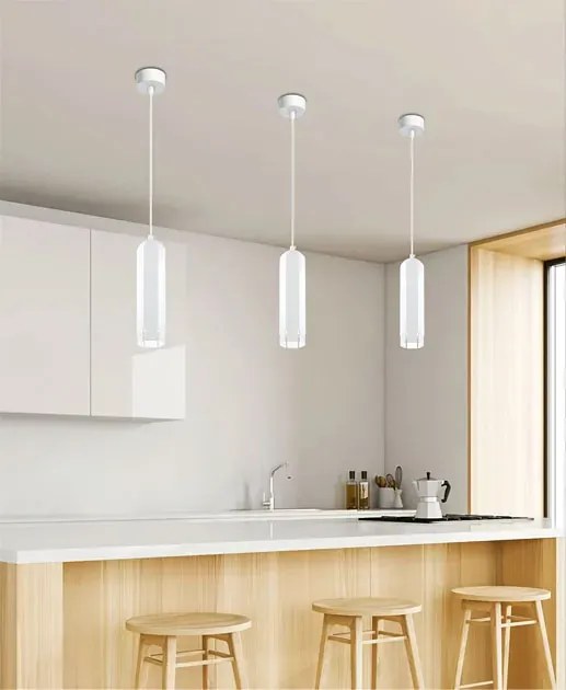 Biała nowoczesna lampa wisząca tuba - D258 R0-L68