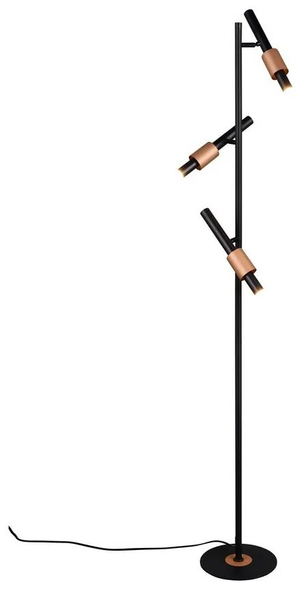 Czarna/w kolorze brązu lampa stojąca LED (wysokość 150 cm) Ikaris – Trio Select