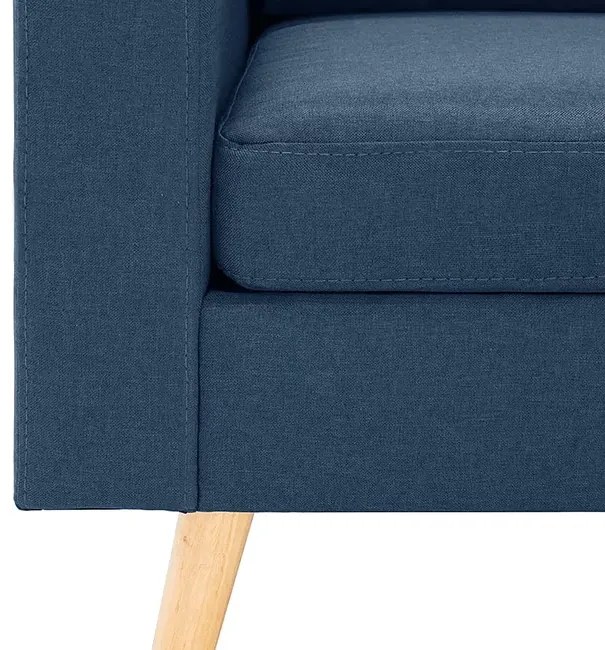 3-osobowa niebieska sofa z podnóżkiem - Muria 4Q