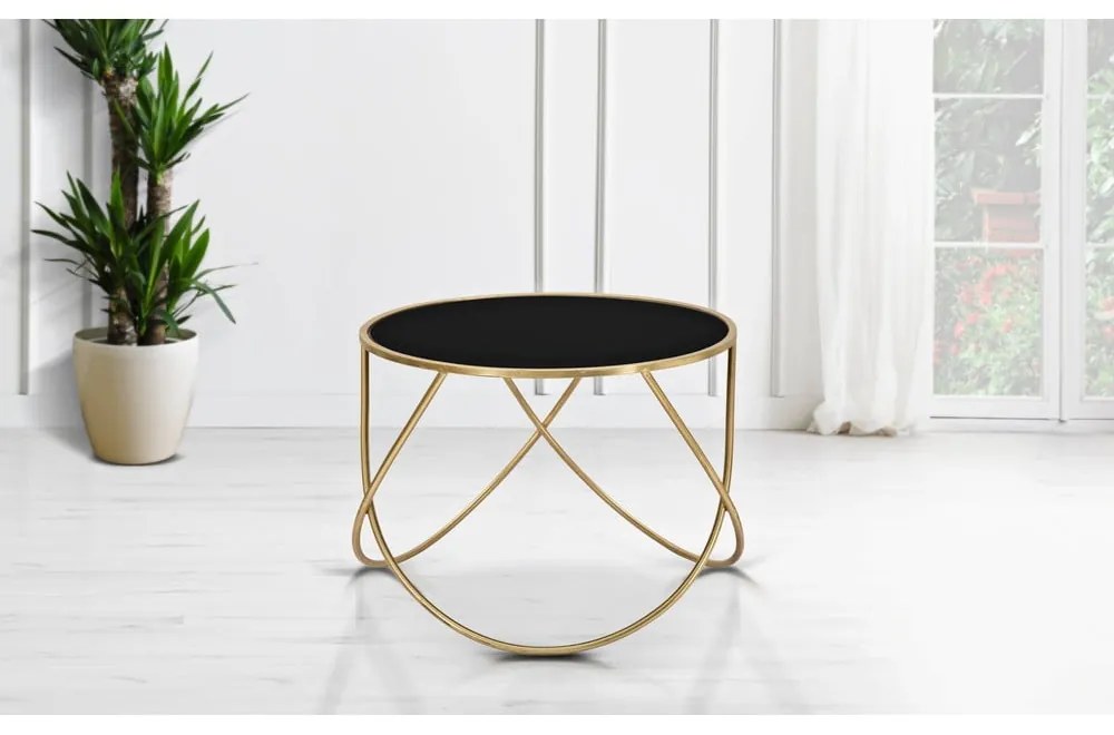 Okrągły stolik ze szklanym blatem ø 60 cm Ring – Mauro Ferretti