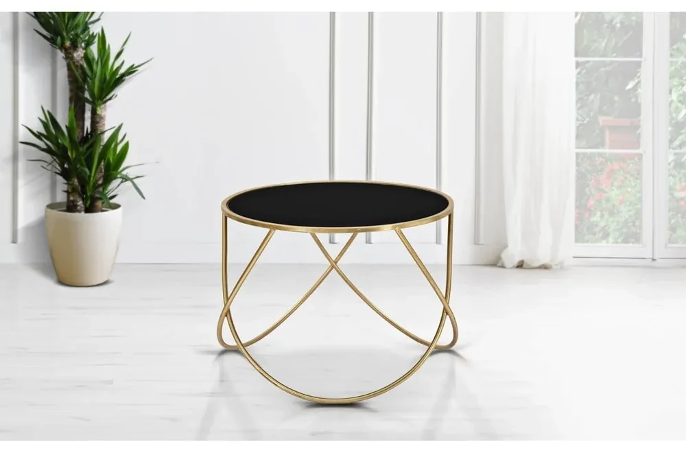 Okrągły stolik ze szklanym blatem ø 60 cm Ring – Mauro Ferretti