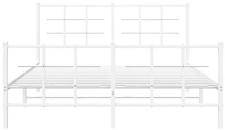 Metalowe białe łóżko loftowe 200x200 cm - Estris