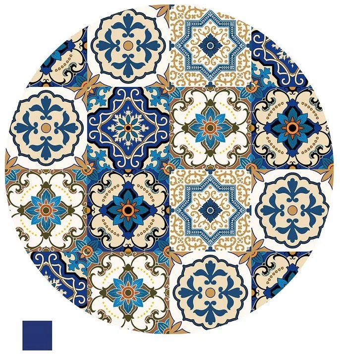 Stolik pomocniczy BOHO Ø 38 cm, niebieski