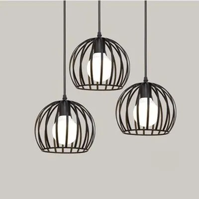 Lampa sufitowa metalowa loft klosz wisząca AT15-3SZ-Czarna