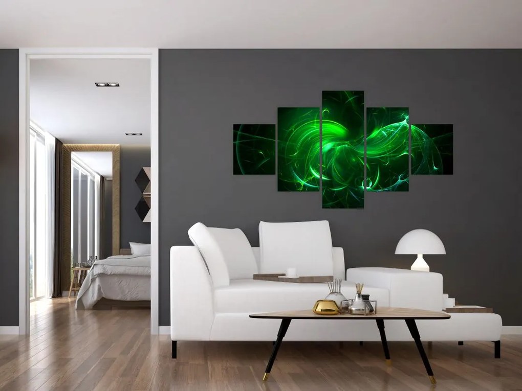 Obraz - zielona abstrakcja (125x70 cm)