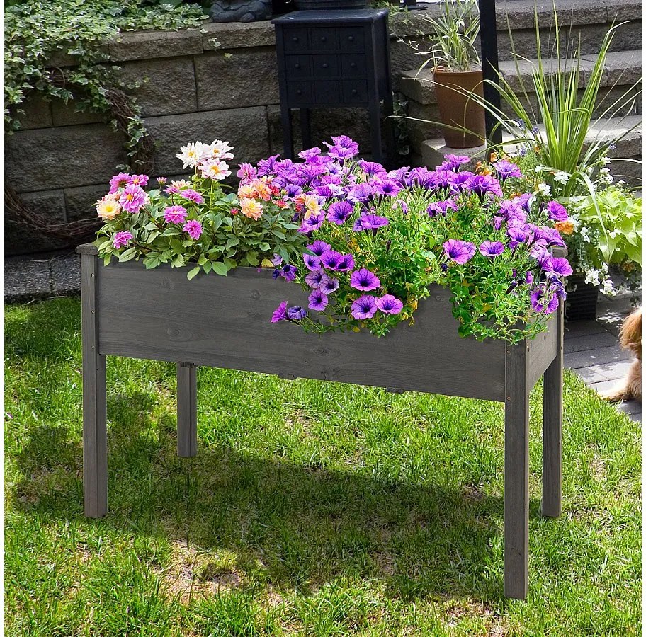 Podwyższona skrzynia do sadzenia Grządka do roślin 125 x 59 x 76 cm